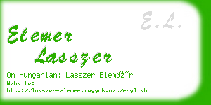 elemer lasszer business card